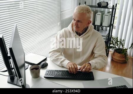 Programmer Developing Computer System In Office Stock Photo