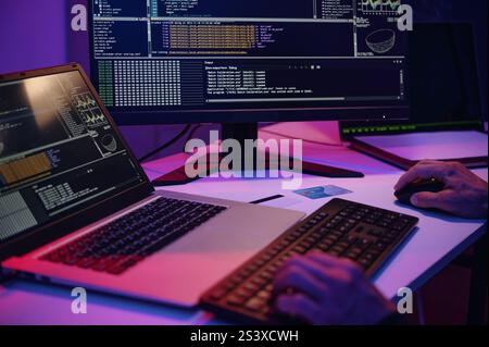 IT Worker Writing Security Codes Stock Photo