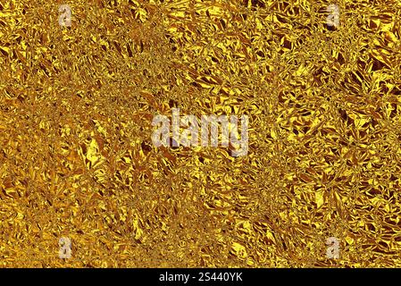 crumpled golden foil background or overlay Stock Photo