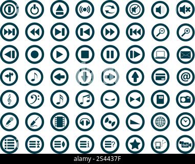 Big collection of different icons for using in web design Stock Vector