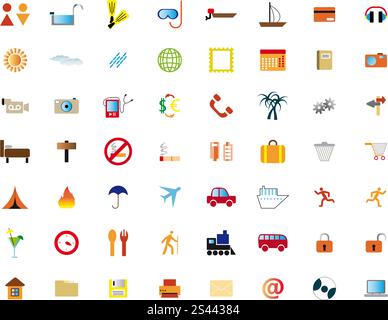 Big collection of different icons for using in web design Stock Vector