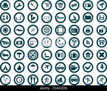 Big collection of different icons for using in web design Stock Vector