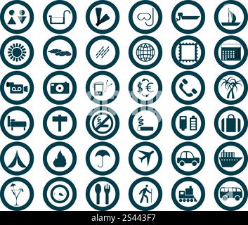 Big collection of different icons for using in web design Stock Vector