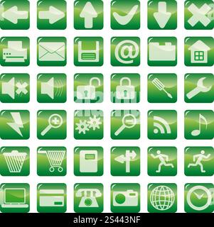 Big collection of different icons for using in web design Stock Vector