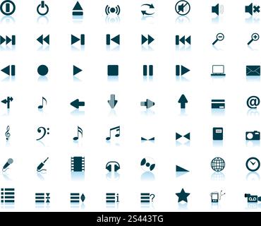 Big collection of different icons for using in web design Stock Vector