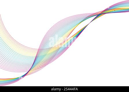 Colourful lines background on sea theme for design use Stock Vector