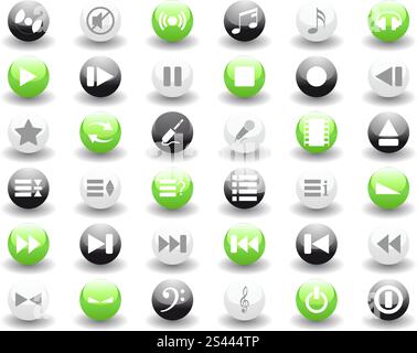 Vector collection of different music themes icons Stock Vector