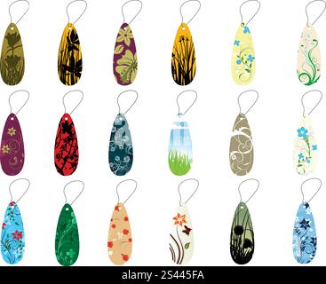 Set of ten different vector floral  bookmarks Stock Vector