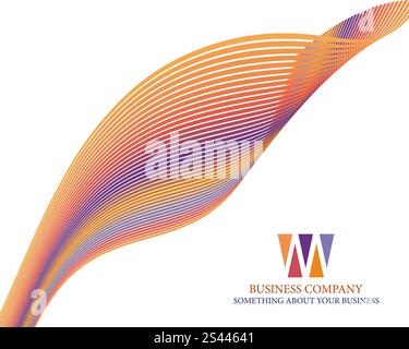 abstract company page with curved lines and gradients Stock Vector