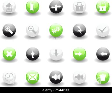 Collection of different gothic  icons for using in web design Stock Vector