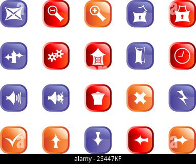 Collection of different gothic  icons for using in web design Stock Vector