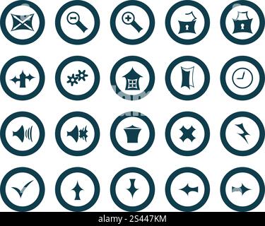 Collection of different gothic  icons for using in web design Stock Vector