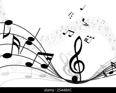 Musical note stuff  vector backgrounds with notes and lines Stock Vector