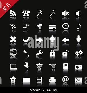 Collection of different icons for using in web design. Set #5. Stock Vector