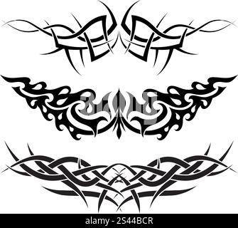 Patterns of tribal tattoo for design use Stock Vector