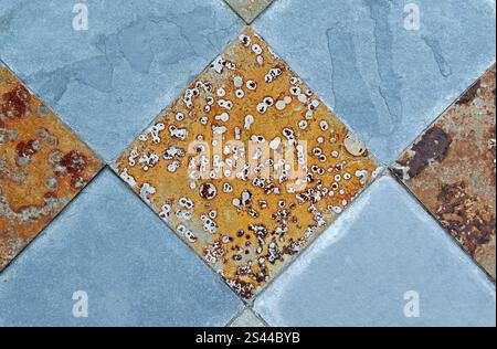 Tilled wall with stones in Teresopolis, Rio de Janeiro, Brazil Stock Photo