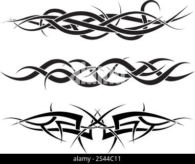 Patterns of tribal tattoo for design use Stock Vector