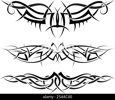 Patterns of tribal tattoo for design use Stock Vector