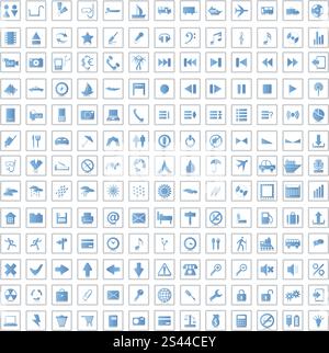 Biggest collection of 170  different icons for using in web design Stock Vector