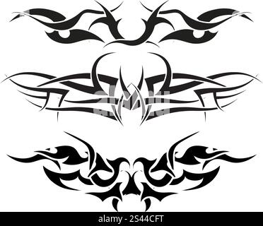 Patterns of tribal tattoo for design use Stock Vector