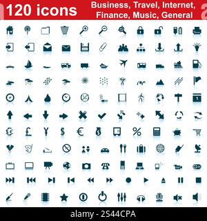 Biggest collection of 120  different icons for using in web design Stock Vector