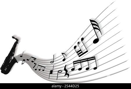 Vector musical notes staff background for design use Stock Vector