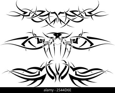 Patterns of tribal tattoo for design use Stock Vector