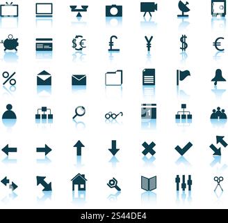 Business and office set of different vector web icons Stock Vector
