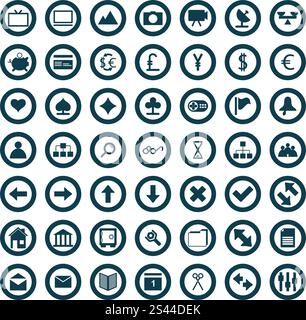 Collection of different icons for using in web design. Stock Vector