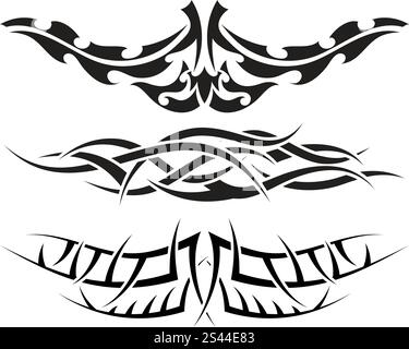 Patterns of tribal tattoo for design use Stock Vector