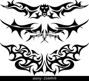Patterns of tribal tattoo for design use Stock Vector