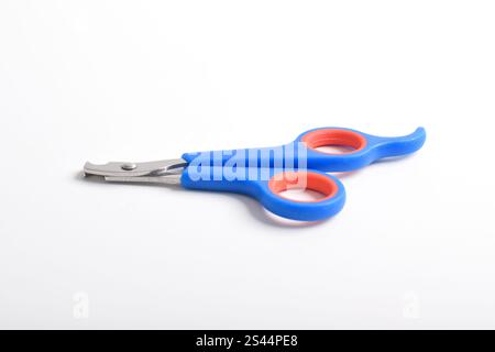 Pet claw clipper. Cat and dog nail clipper isolated on white background. Animal foot care Stock Photo