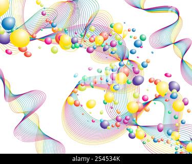 Colourful lines background on sea theme for design use Stock Vector