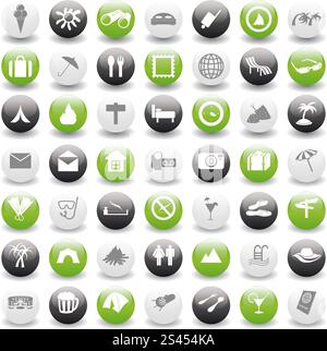 Travel set of different vector web icons Stock Vector