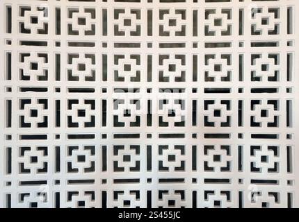 Gypsum geometric shapes in interior. Geometric design. Beautiful ornament background close-up Stock Photo
