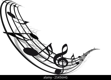 Vector musical notes staff background for design use Stock Vector