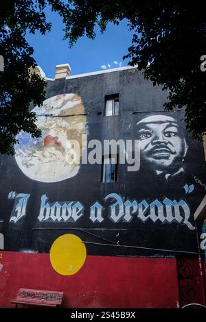 The Martin Luther King mural, King St., Newtown, Sydney Stock Photo