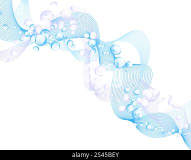 Abstract water background with bubbles of air Stock Vector