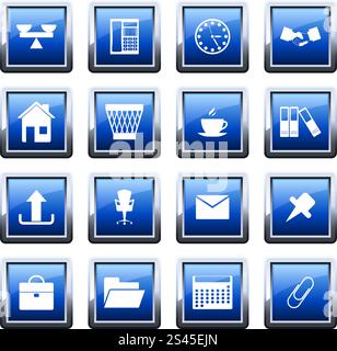 Business and office set of different vector web icons Stock Vector