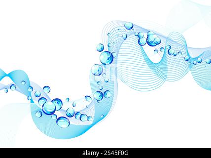 Abstract water background with bubbles of air Stock Vector
