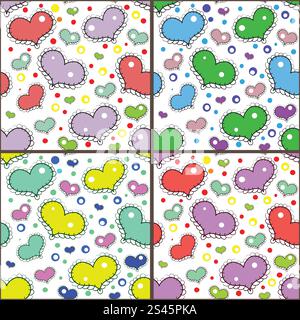 Seamless pattern with hand drawn hearts Stock Vector