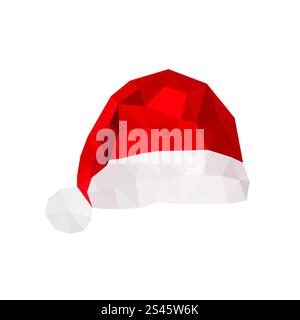 Illustration of origami santa claus hat Stock Vector