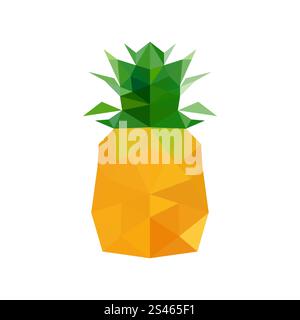 Illustration of abstract origami pineapple Stock Vector