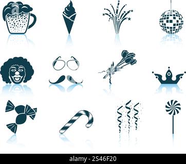 Set of celebration icons. EPS 10 vector illustration without transparency. Stock Vector