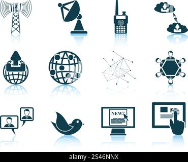 Set of communication icons. EPS 10 vector illustration without transparency. Stock Vector