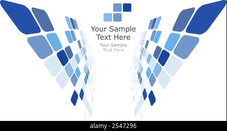 Checkered Background With Text Space. Ideal Balanced Colors in Blue Tone. Suitable For Creating Business, Technological and Other Designs. Vector Illustration. Stock Vector