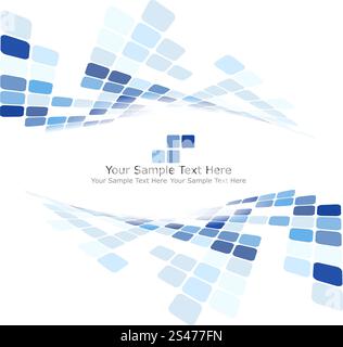 Checkered Background With Text Space. Ideal Balanced Colors in Blue Tone. Suitable For Creating Business, Technological and Other Designs. Vector Illustration. Stock Vector