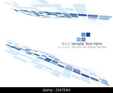 Checkered Background With Text Space. Ideal Balanced Colors in Blue Tone. Suitable For Creating Business, Technological and Other Designs. Vector Illustration. Stock Vector