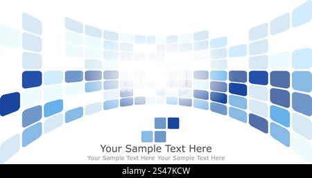 Checkered Background With Text Space. Ideal Balanced Colors in Blue Tone. Suitable For Creating Business, Technological and Other Designs. Vector Illustration. Stock Vector