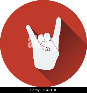 Rock hand icon. Flat design. Vector illustration. Stock Vector